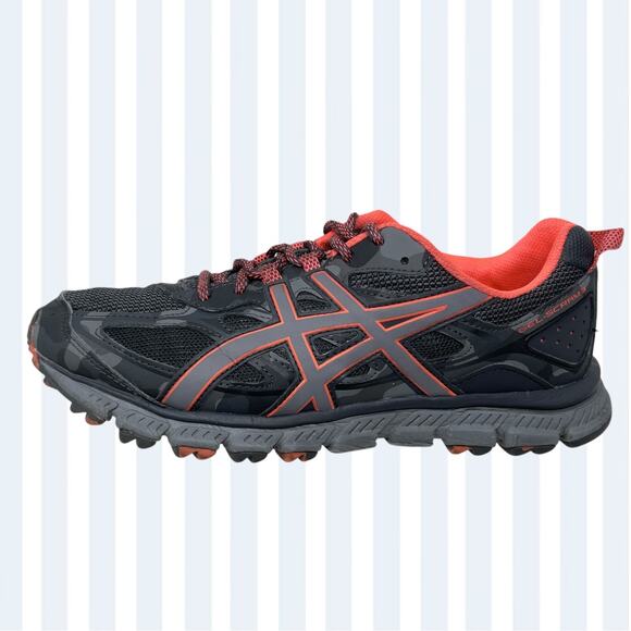 Asics Gel Scram 3 Trail Run Shoes Womens 9 1/2 Gray Orange 82#4=K.6.7 - Picture 2 of 12